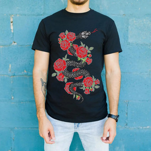 Camiseta de Diseño Único con Estampado Sólido y Pedrería para Hombre, Talla Grande, 100% Algodón, Corte Holgado, Ecológica, Transpirable, de Secado Rápido, Personalizable - Product Image 1