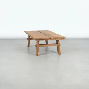 Minimalist Wood Rectangular <b>Coffee</b> <b>Table</b> Outdoor Furniture <b>Garden</b> Sofa Style Solid Teak Weather Resistant Modern Design - Product Image 2