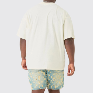 T-shirt Homme Oversize en Coton Personnalisé, Dernière Collection, Imprimé en Relief, Couleur Unie, Style Streetwear, Nouvelle Tendance, Vente Chaude - Product Image 4