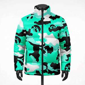 OEM Service Custom Logo Zipper Puffer <b>Jacket</b> Men Plus Size Thick Winter Stand Collar Windproof Breathable <b>Smart</b> Casual - Product Image 1