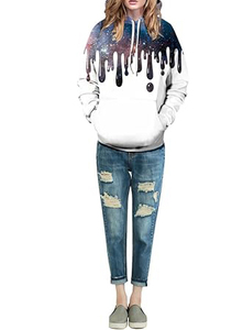 เสื้อฮู้ดพิมพ์ลายกาแล็กซี่สุดฮิต ทรงปกติ สวมใส่สบาย เหมาะสำหรับฤดูใบไม้ร่วง ดีไซน์กระเป๋าเสื้อแบบมีฮู้ด - Product Image 2