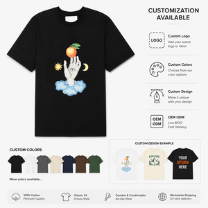 เสื้อยืดแขนสั้นสีดำสำหรับผู้ชาย OEM พิมพ์ลายผลไม้สีส้มถือในมือ คอกลม ดีไซน์ลำลอง ทรงปกติ ผ้าเจอร์ซีย์ รับสกรีนโลโก้ - Product Image 4