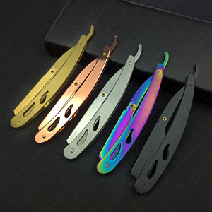 Professional Plastic Handle Straight <b>Razor</b> Set Foldable Barber Shaving <b>Razors</b> Custom Logo OEM Private Label for <b>Men</b> - Product Image 5