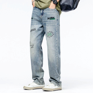 Jeans Elásticos Ajustados Personalizados para Hombre, Pantalones Casuales de Mezclilla Modernos y Versátiles para Hombre - Product Image 1