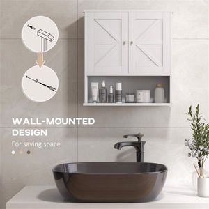 White Bathroom Cabinet/Shelves Wall-mounted Storage Solution - Product Image 5