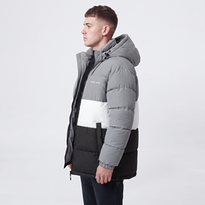 HAWK EYE Blouson matelassé à capuche pour homme, manteau d'hiver color block, coupe-vent, vêtement d'extérieur décontracté, coupe régulière, rembourrage épais en polyester - Product Image 6