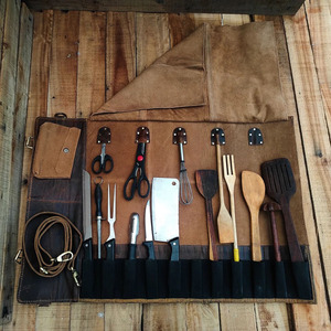 High quality leather <b>tool</b> <b>roll</b> organizer bags wholesale custom logo OEM supplier premium portable storage worldwide for sale - Product Image 2