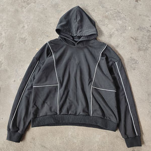 Conjunto Deportivo Reflectante de Sudadera con Capucha y Pantalones Deportivos, Trajes Deportivos Holgados Personalizados de Algodón de Alta Calidad para Hombre - Product Image 2