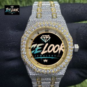 Reloj Mecánico Ice Look con Esfera Cuadrada, Reloj de Pulsera en Tono Plateado y Dorado, Bisel de Cristal, Estilo Joyería - Product Image 5