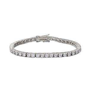 Pulsera de tenis de diamante de moissanita de corte redondo de Plata de Ley 925 personalizada para mujer, accesorios fabricados por pramukhimpex - Product Image 1