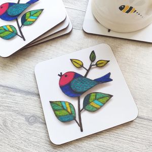 MDF Printed Coasters Enamel Coated Decorative Finish Scratch Resistant <b>Table</b> <b>Protection</b> for Home Kitchen Dining Coffee Mats Pads - Product Image 4