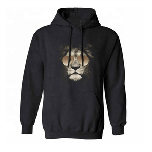 Sudadera con capucha para hombre, con estampado de pantalla de Color negro, personalizada, barata, venta al por mayor - Product Image 3