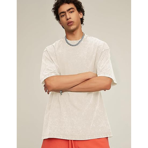 Acid Wash Vintage Streetwear Blank Oversize t Shirt Men Women 100% Cotton Custom logo Printed Washed Plain T Shirts Manufacturer - Product Image 4