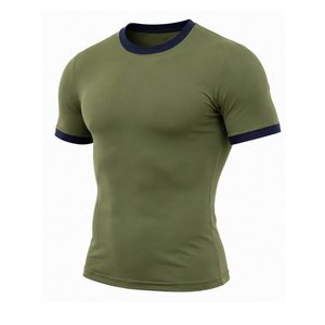 T-shirt de compression pour homme, séchage rapide, athlétique, pour la gym et l'entraînement, haut de sport flexible, fournisseur en gros personnalisé, vêtements OEM - Product Image 3