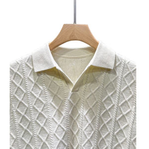 American Retro Embroidered Solid Knitted <b>Long</b> <b>Sleeve</b> for <b>Shirt</b> Premium Cotton Breathable Soft Comfortable Lightweight Classic - Product Image 6