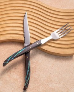 Modern Stainless Steel Resin Handle Luxury Party Cutlery Spoon Fork Knife Eco-friendly Durable Dishwasher Safe Reusable <b>Flatware</b> - Product Image 2