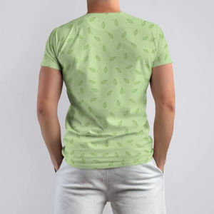 T-shirt décontracté tricoté à manches courtes et col rond pour homme, coupe classique, coloris bleu et blanc contrastés - Product Image 3
