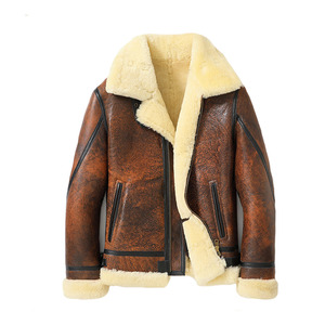 Leather Made <b>Men</b> Winter <b>Jacket</b> Breathable Fabric <b>Men</b> <b>Shearling</b> <b>Jacket</b> Best Price Outdoor Use <b>Men</b> <b>Shearling</b> <b>Jacket</b> - Product Image 1