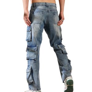 Pantalones Vaqueros de Moda Primavera para Hombre, Estilo Cargo, Tejido Transpirable, con Múltiples Bolsillos, Diseño Utilitario, Estampado 3D de Dibujos Animados - Product Image 2