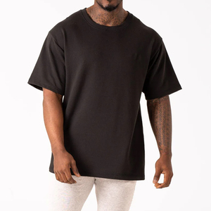 Wholesale Custom Men's Oversized T-<b>Shirts</b> Solid Color <b>100</b>% Cotton/<b>Polyester</b> Knitted Fabric Short Sleeve Short Casual Wear OEM - Product Image 1