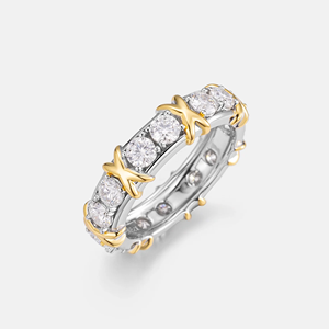 Women's Yellow Gold Plated Diamond <b>Ring</b> Round Brilliant Cut Center IGI Certified Hip Hop Classic Engagement Style - Product Image 2