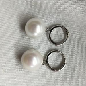 Perlas Redondas Grandes de Agua Dulce de 11-12 mm, Simples y Limpias, con Hebilla de Plata S925 para Pendientes Largos Elegantes - Product Image 3