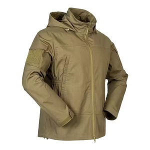 Veste Softshell Homme Prix Usine Vente en Gros Sur Mesure Respirante Col Montant Logo Frontal Streetwear Hiver Toile - Product Image 4