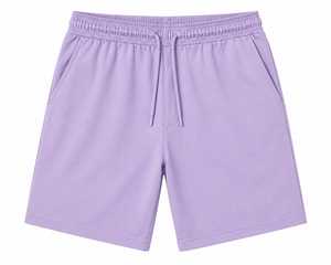 Shorts Bermuda pour Homme, Couleur Lavande Unie, Taille à Cordon, avec Poches, Respirant, Vêtement de Sport, Longueur Moyenne, Style Casual - Product Image 1