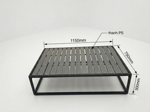 Minimalist Outdoor <b>Table</b> With Wood Top And Aluminum Frame Durable Patio Furniture For Outdoor Use - Product Image 5