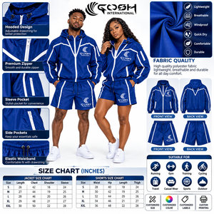 ชุดวอร์มแบบ unisex มีฮู้ด ซิป แจ็คเก็ตสปอร์ต กางเกงขาสั้น แห้งเร็ว เหมาะสำหรับฤดูใบไม้ผลิ น้ำหนักเบา ผลิตจากโพลีเอสเตอร์ - Product Image 5