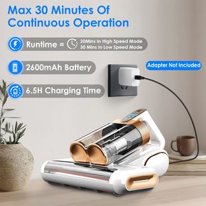 Aspirateur de matelas sans fil 200W, aspiration 16KPA, élimination des allergènes, double bac à poussière, prise UE, sans sac, pour tissus domestiques et VR - Product Image 3