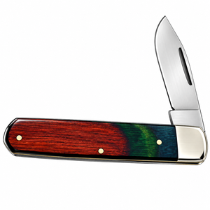 Navajas Plegables Rojas, Verdes, Azules, Plateadas y Doradas con Hoja de Acero Inoxidable, Mango de Madera Multicolor, Diseño Clásico para Exteriores - Product Image 4