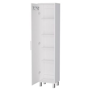 Buccan Five-<b>Shelf</b> Storage Cabinet with White Finish Wicker Laundry <b>Baskets</b> - Product Image 3