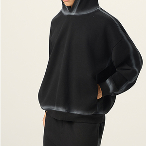 In Stock Ready to Ship Streetwear Wholesale Custom Blank Oversized Sprayed-Wash 350gsm Plush Fleece Hoodies - Product Image 1