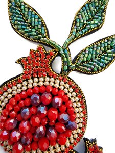 Ethnic Handmade Beaded Pomegranate Keychain Resin Key Holder Charm <b>Red</b> Green Pendant for Bags and <b>Purses</b> - Product Image 4