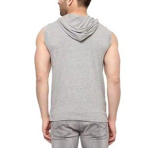 100% Cotton Winter Solid Hooded Sleeveless <b>Hoodies</b> Men-Gym <b>Workout</b> Muscle Fitness Bodybuilding Sleeveless <b>Hoodies</b> - Product Image 4