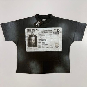 Camisetas de algodón con cuello redondo para hombre, estilo Hip Hop, verano, Y2K, elementos de moda urbana, camisetas holgadas de manga corta para parejas - Product Image 1