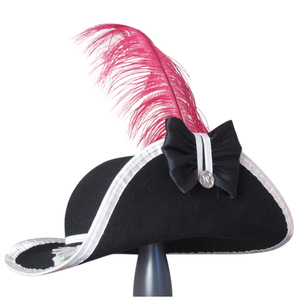 Chapeau de costume Napoléon Bicorne pour adultes, chapeau en laine pour uniforme Napoléon avec dentelle tressée argentée, Bicorne à prix abordable - Product Image 6