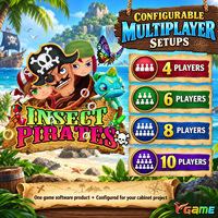 VGAME Insect Pirates Multiplayer Arcade Game Kit dengan Papan Permainan dan Perangkat Lunak untuk Kabinet Permainan 4 6 8 10 Pemain