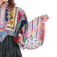 Tenue ethnique traditionnelle afghane Kuchi en mousseline de soie, longue, faite à la main, brodée, perlée, appliquée, respirante, lavable, tribale
