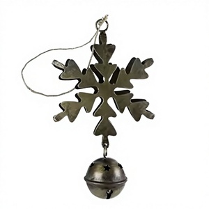 Antique Metal Iron <b>Snowflake</b> Hanging with Bell Christmas Tree <b>Decoration</b> - Product Image 1