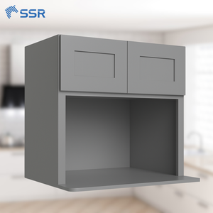 SSR Modern Wall Mount <b>Kitchen</b> <b>Cabinet</b> with Double Doors and Open Shelf for Contemporary <b>Kitchen</b> Design - Product Image 1