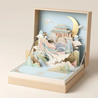 Boîte à Gâteaux de Lune Personnalisée de Luxe avec Son et Lumière 3D, Emballage Cadeau Musical Automatique à LED avec Lumière, Boîte Inter Interactive Premium pour les Fêtes