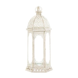 Round Embossed <b>Lantern</b> With Geometric Pattern For Home Decoration - Product Image 2