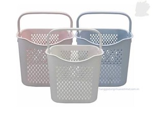 Panier à linge en plastique HALO avec poignée, panier de rangement ajouré, panier à linge sale portable pour salle de bain, chambre, maison - Product Image 6