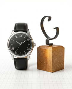 Luxury Custom <b>Acrylic</b> Wooden Modern Watch <b>Display</b> <b>Stand</b> Transparent Finish Laser Engraving Logo Printing for Retail Store - Product Image 2