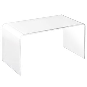 Tavolino da Caffè a Cascata a Forma di C in Acrilico Trasparente da 32 Pollici, Spessore 0,5 Pollici, Tavolo da Tè in Lucite, Arredamento Multifunzione per Soggiorno - Vetro - Product Image 1