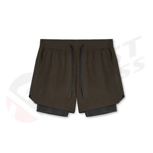 Vêtements de sport respirants à séchage rapide avec poche zippée à l'arrière, shorts de course, shorts de sport décontractés pour hommes, 100% coton - Product Image 4