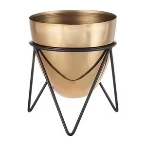 Jardinière en métal élégante, pot de fleurs décoratif pour l'intérieur et l'extérieur, conteneur pour plantes, maison et jardin - Product Image 2