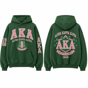 Sweat-shirt Alpha Kappa Alpha AKA Sorority rose et vert, pull confortable de style universitaire pour femmes - Product Image 4